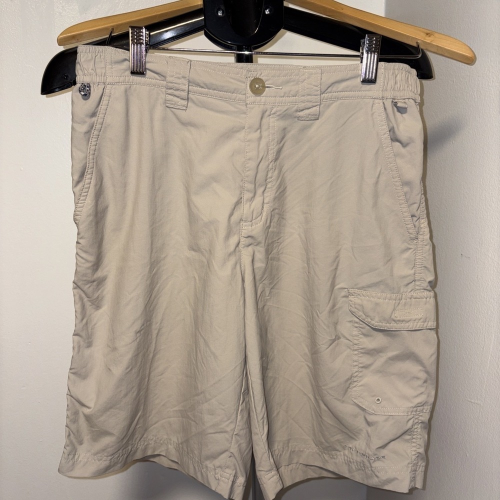 Columbia PFG Shorts Mens 30 Beige Fishing Quick Dry Outdoor Nylon